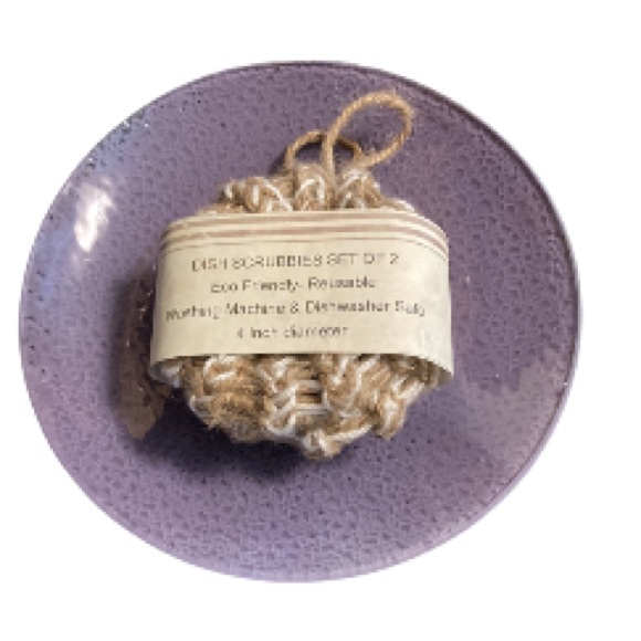 Dish Scrubbie Scrubber Rounds Natural Jute and Cotton Handmade in USA Set of 2 - Picture 2 of 10